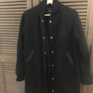 SHINOLA X Golden Bear Black Wool Bomber Jacket